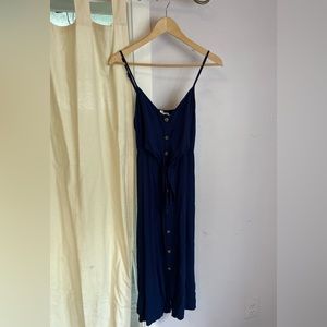 Navy button-up summer dress